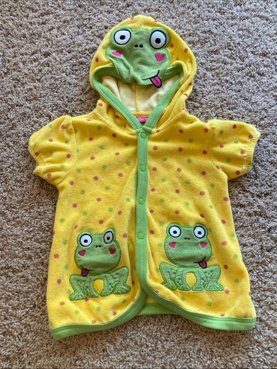 The Mayfair Group Other - Kids Yellow Frog Hooded Swim Coverup